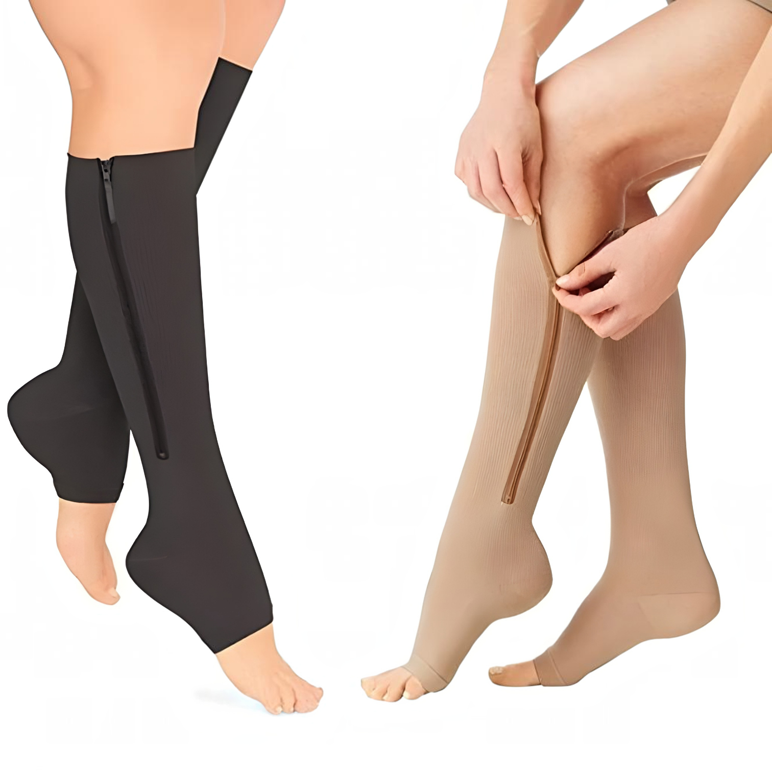Compression Socks Support 20-30 Mmhg Zippered Stockings Comfort - Image 4