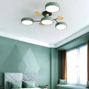 Contemporary Ceiling Round Iron LED and Wood Accents - Image 17