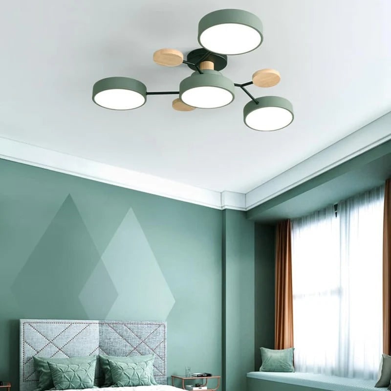 Contemporary Ceiling Round Iron LED and Wood Accents - Image 17