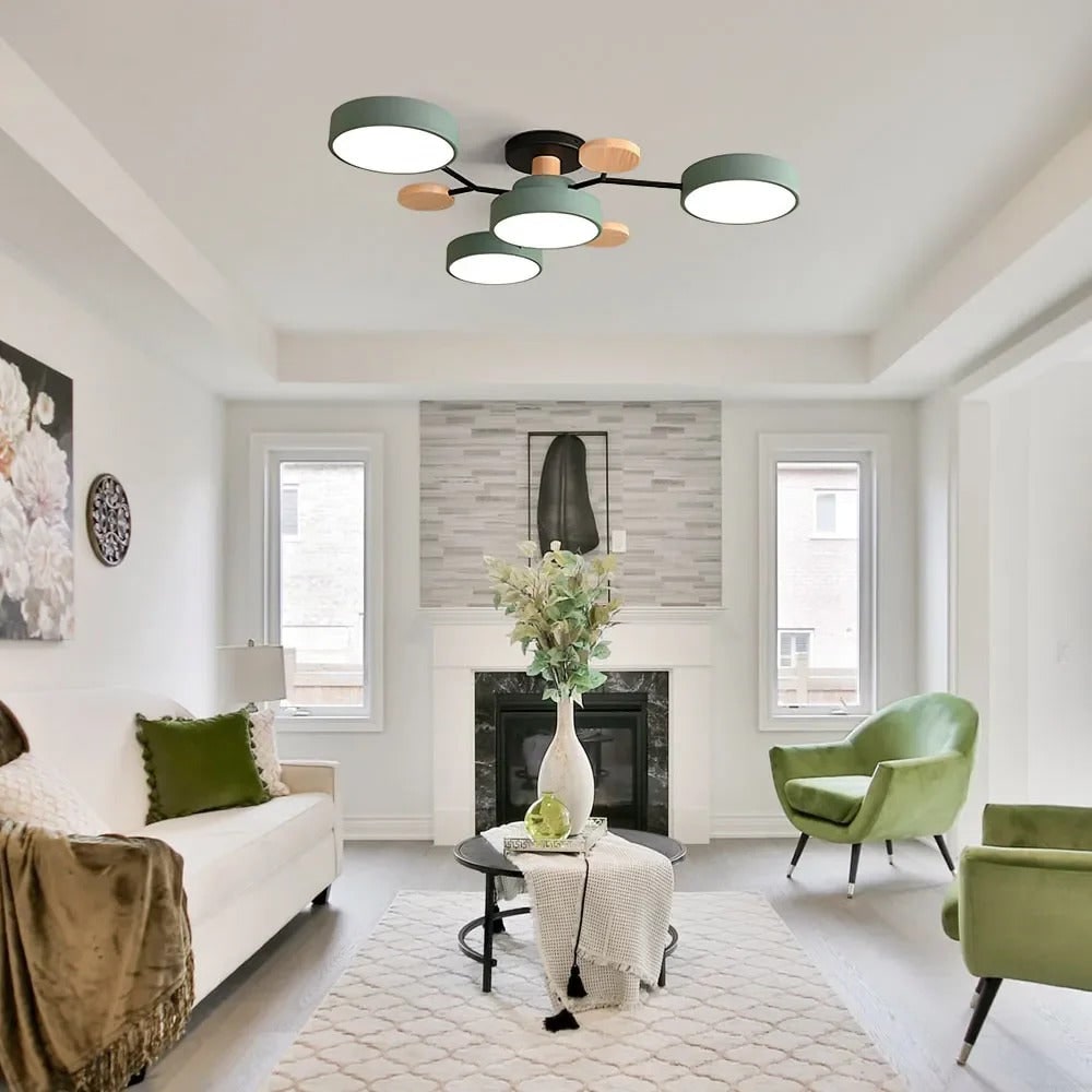 Contemporary Ceiling Round Iron LED and Wood Accents - Image 19