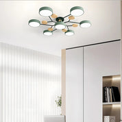 Contemporary Ceiling Round Iron LED and Wood Accents - Image 27
