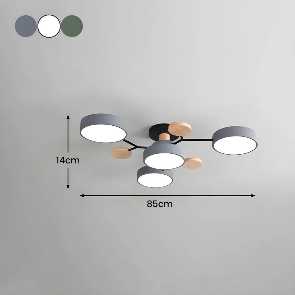 Contemporary Ceiling Round Iron LED and Wood Accents - Image 30