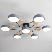 Contemporary Ceiling Round Iron LED and Wood Accents - Image 34