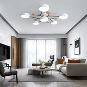 Contemporary Ceiling Round Iron LED and Wood Accents - Image 39