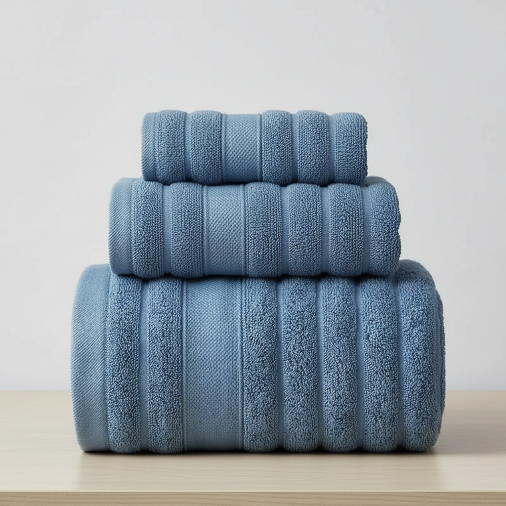 Cotton Bath Towel Set Soft Absorbent 100% Cotton 3-Piece Set - Image 6