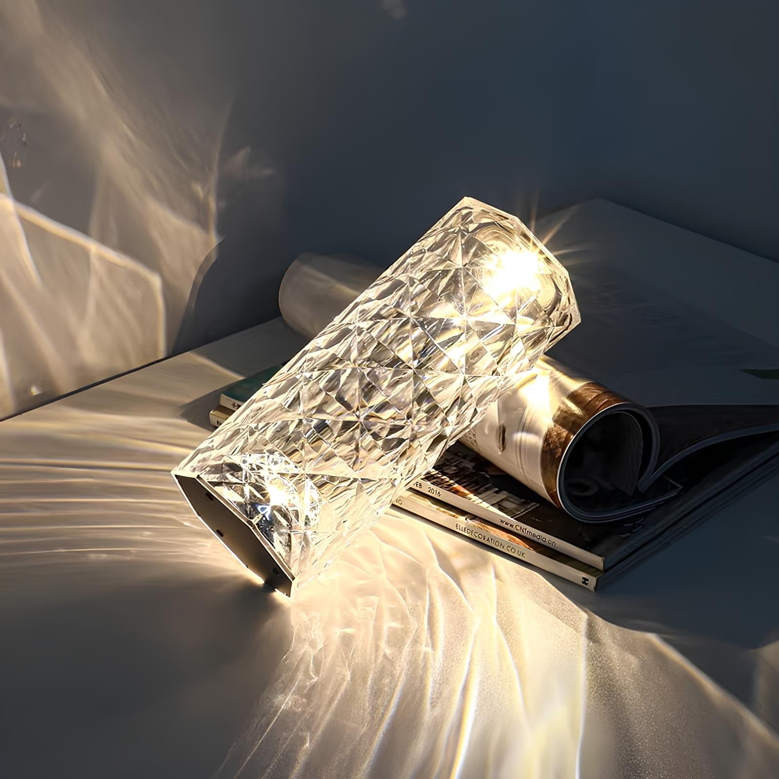 Crystal Touch Lamp Modern Glass Table Light Rechargeable LED - Image 3