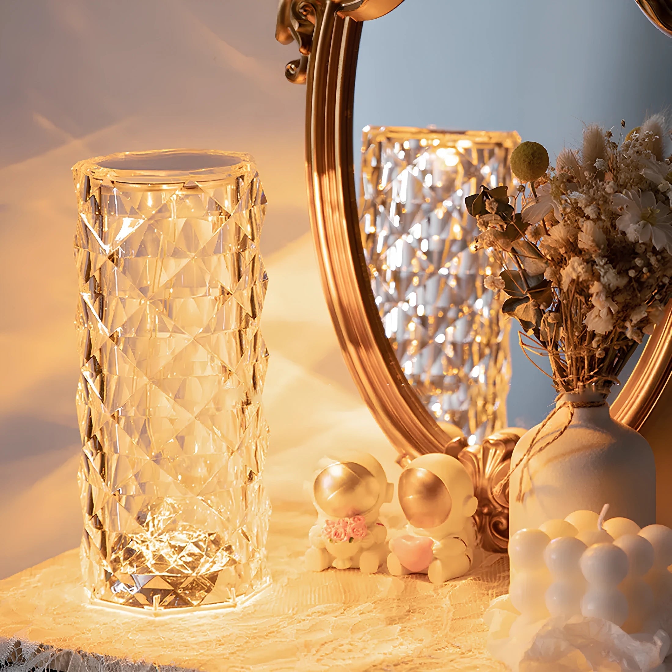 Crystal Touch Lamp Modern Glass Table Light Rechargeable LED - Image 4