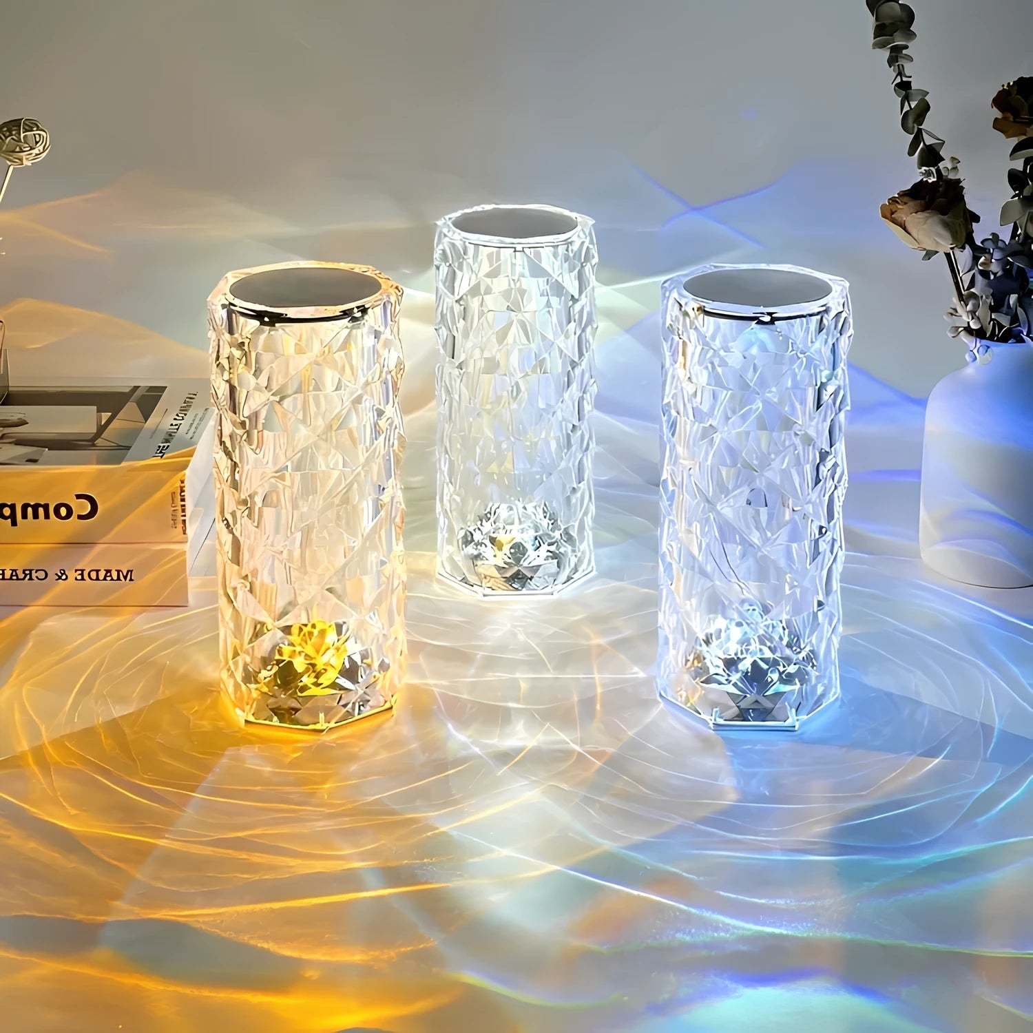 Crystal Touch Lamp Modern Glass Table Light Rechargeable LED - Image 8