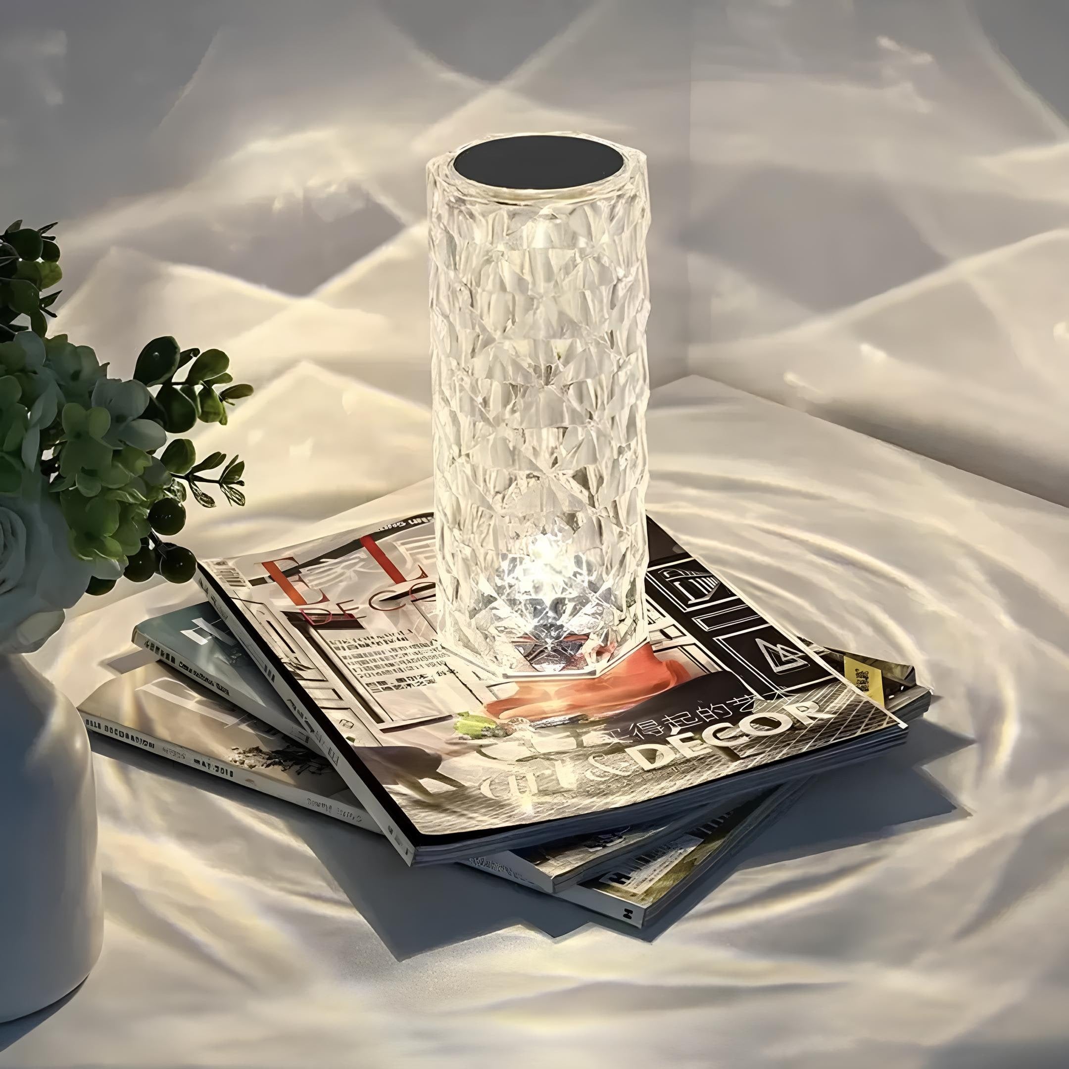Crystal Touch Lamp Modern Glass Table Light Rechargeable LED - Image 9
