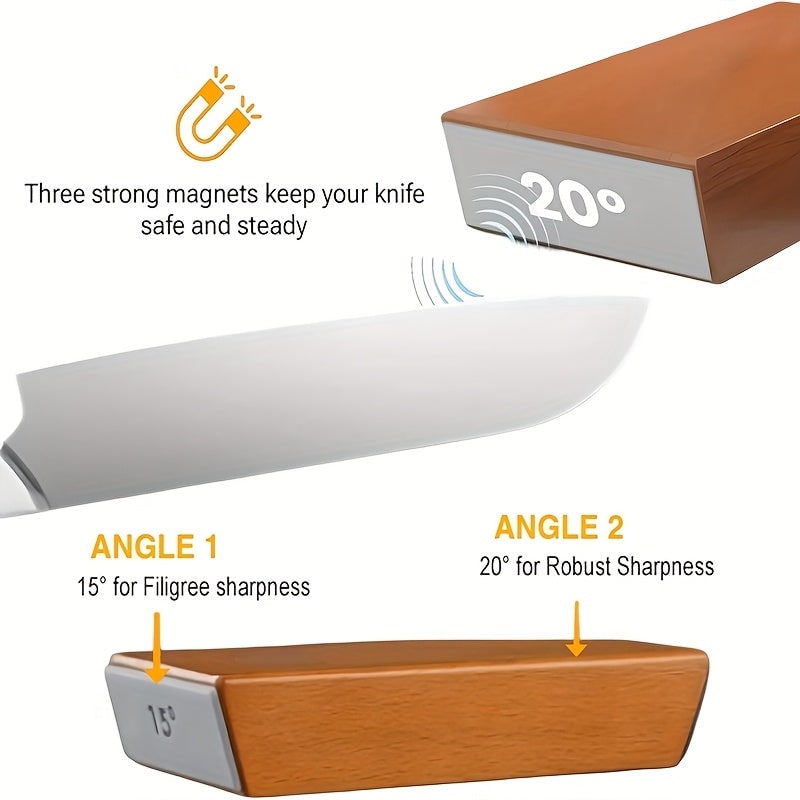 Diamond Knife Sharpener Set Magnetic Holder Wood & Metal Tools - Image 9