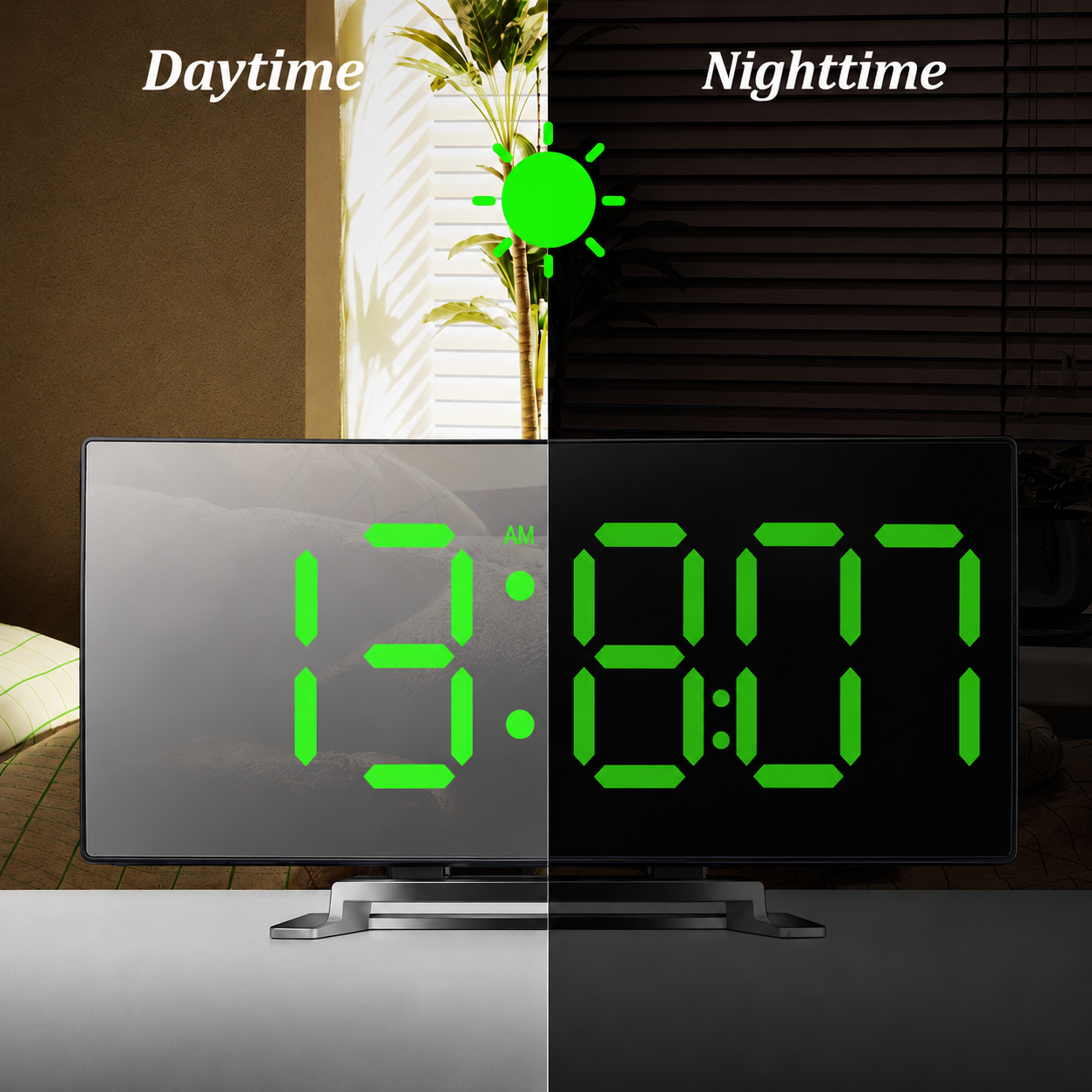 Digital Alarm Clock LED Display and Auto Dimming Function - Image 2