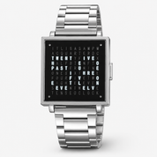 Digital Watch Word Display Illuminated Square Face Unisex - Image 1