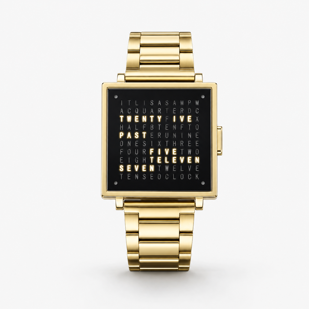 Digital Watch Word Display Illuminated Square Face Unisex - Image 2
