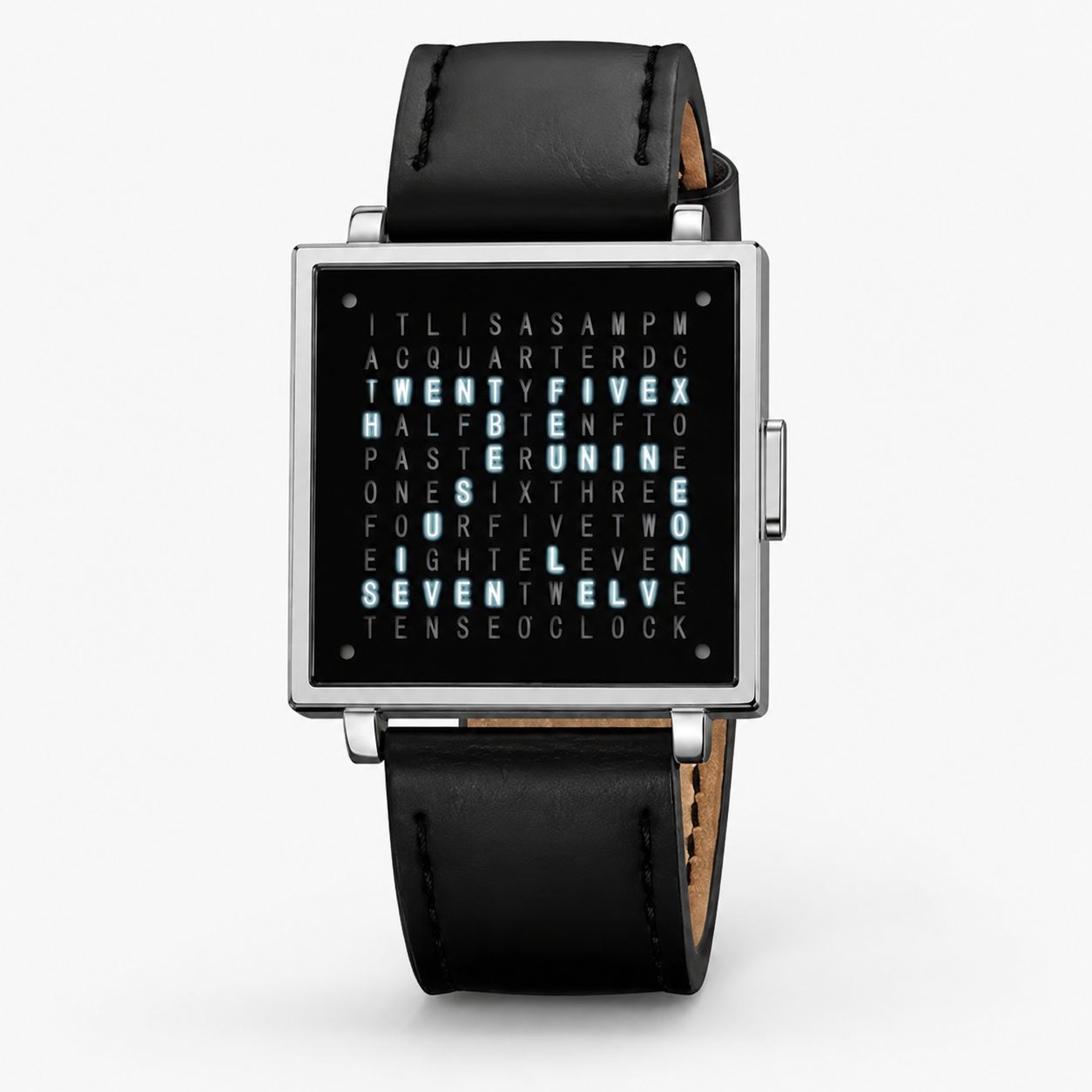 Digital Watch Word Display Illuminated Square Face Unisex - Image 4