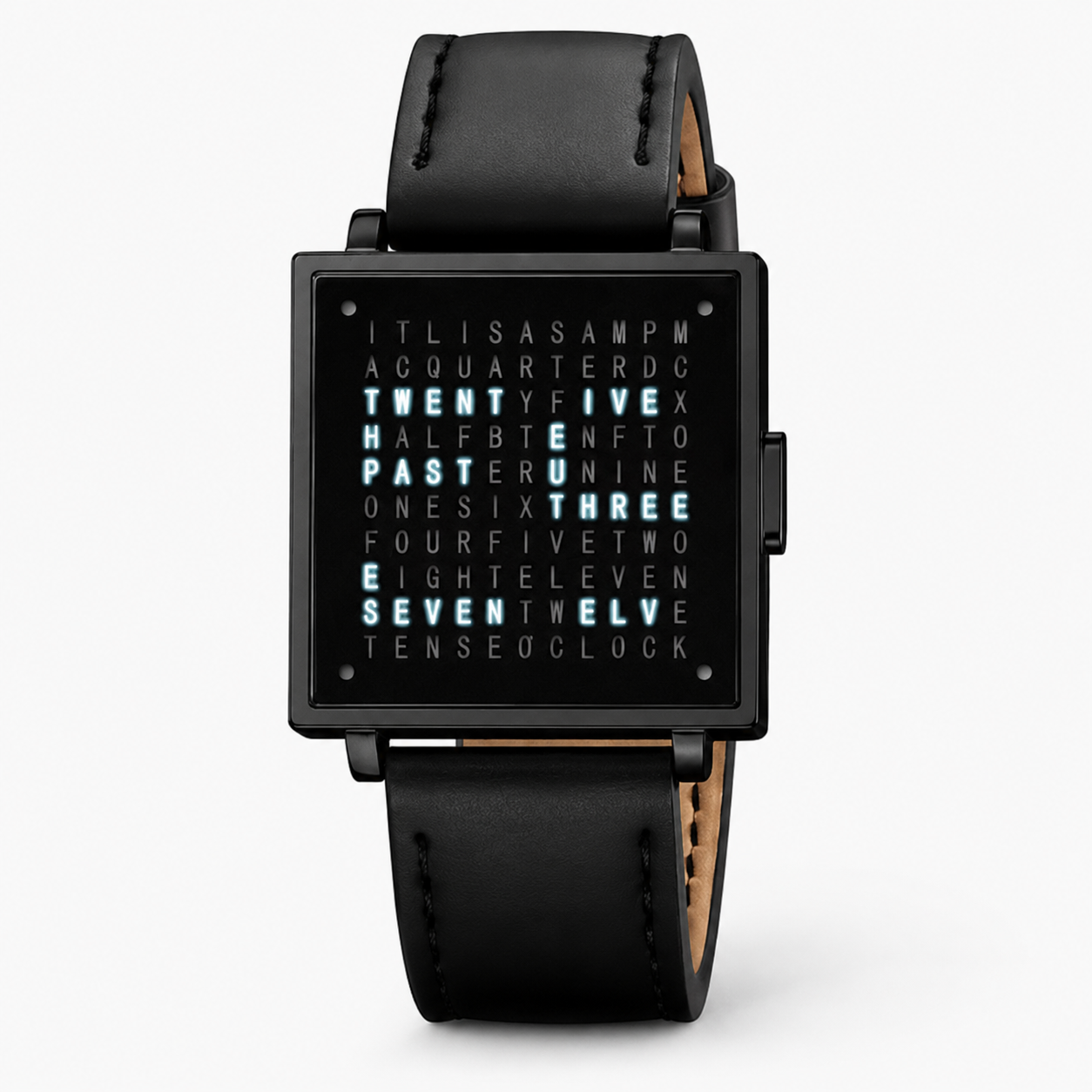 Digital Watch Word Display Illuminated Square Face Unisex - Image 6