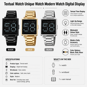 Digital Watch Word Display Illuminated Square Face Unisex - Image 7