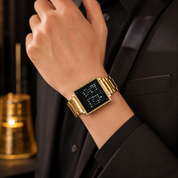 Digital Watch Word Display Illuminated Square Face Unisex - Image 8