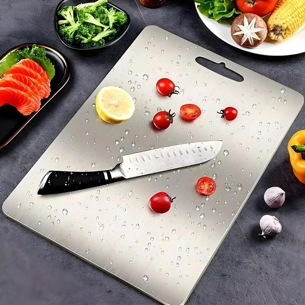 Durable Stainless Steel Cutting Board Kitchen Prep and Chopping - Image 2