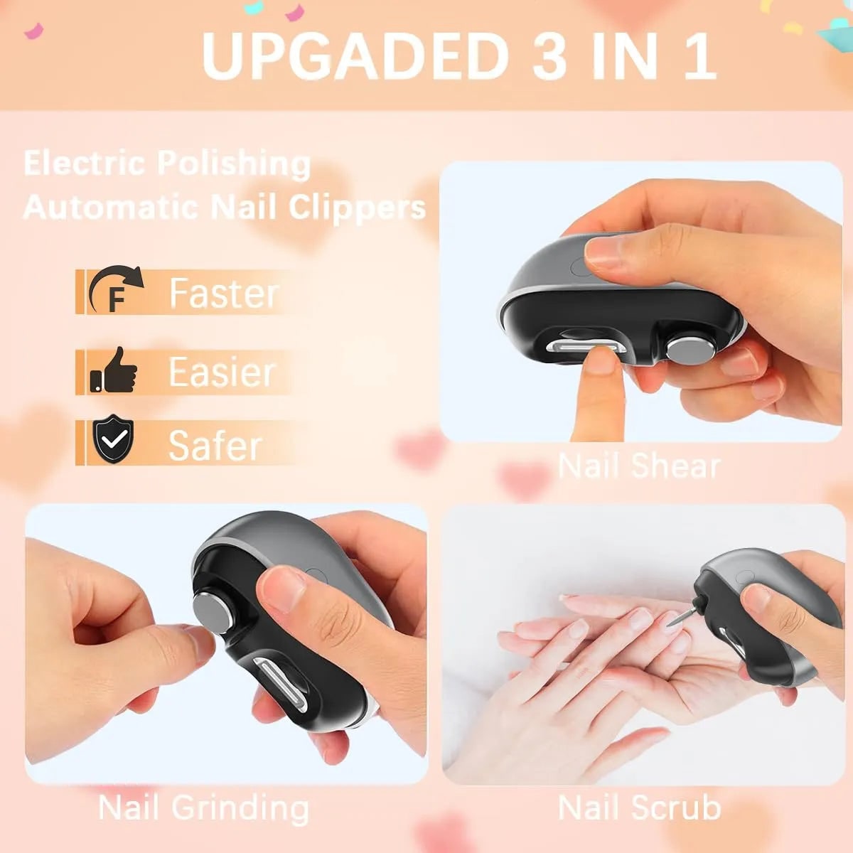 Electric Nail Clipper LED Light and Magnetic Design Portable - Image 3