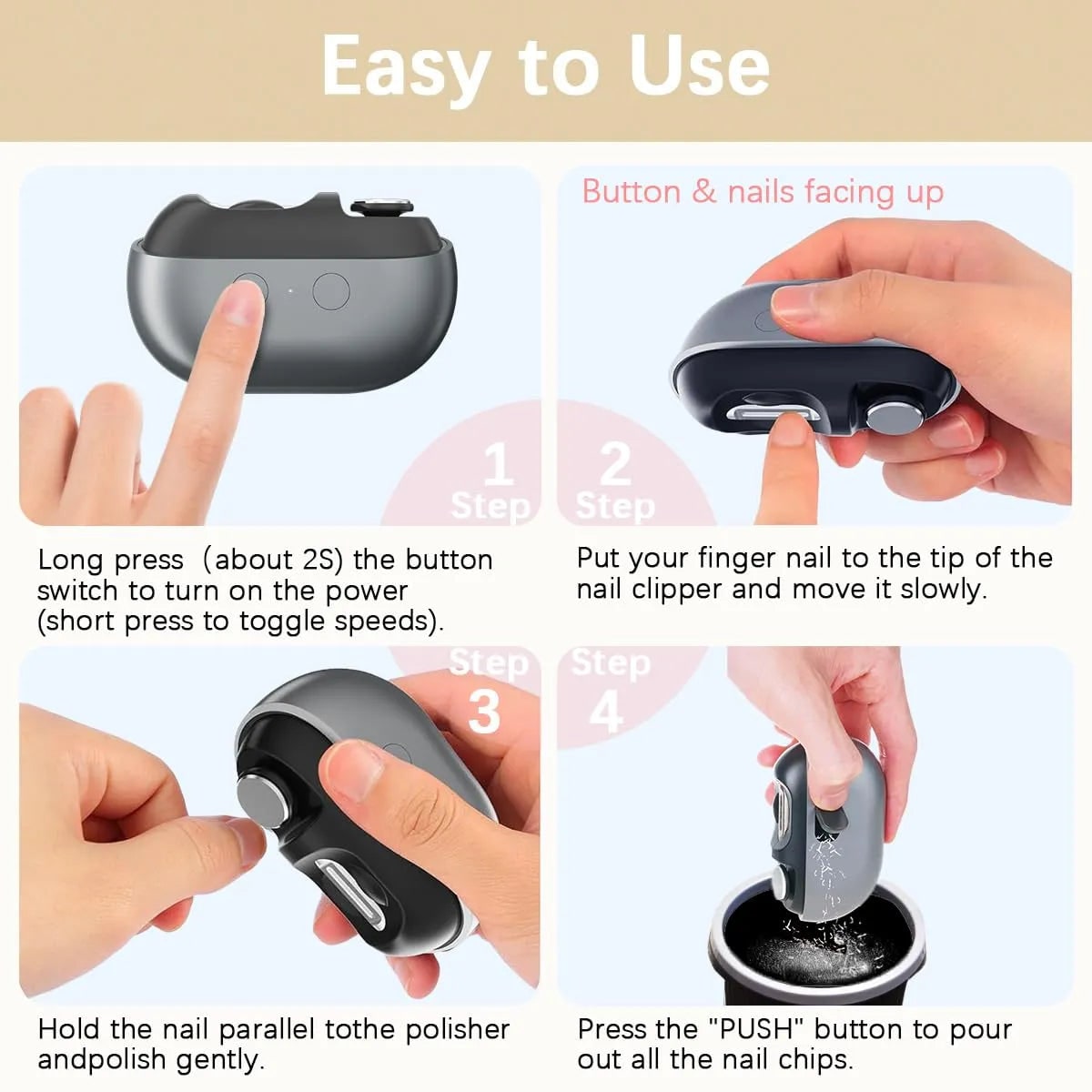 Electric Nail Clipper LED Light and Magnetic Design Portable - Image 8