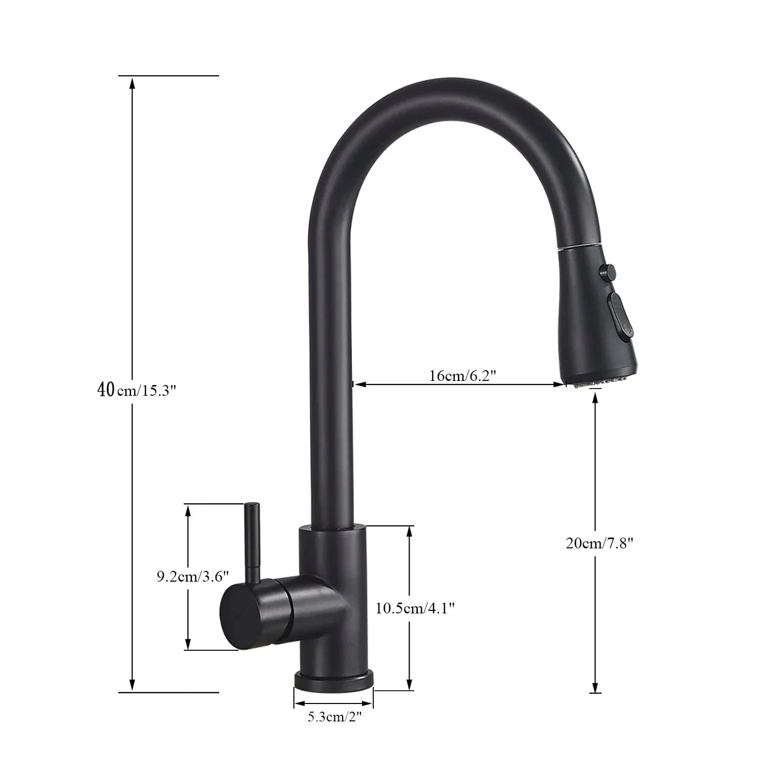 Extendable Kitchen Faucet Shower Function Stainless Steel Design - Image 5