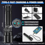 Extremely Bright LED Flashlight Long Range Zoom Functionality - Image 6