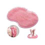 Foot Scrubber Mat Shower Soft Massage Easy Clean Pink Design - Image 1