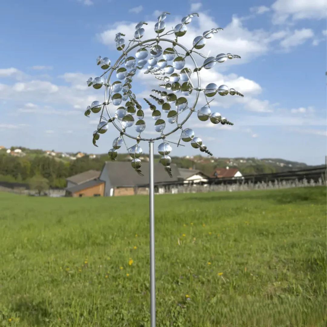 Garden Wind Spinner Crystal Accents Outdoor Decor