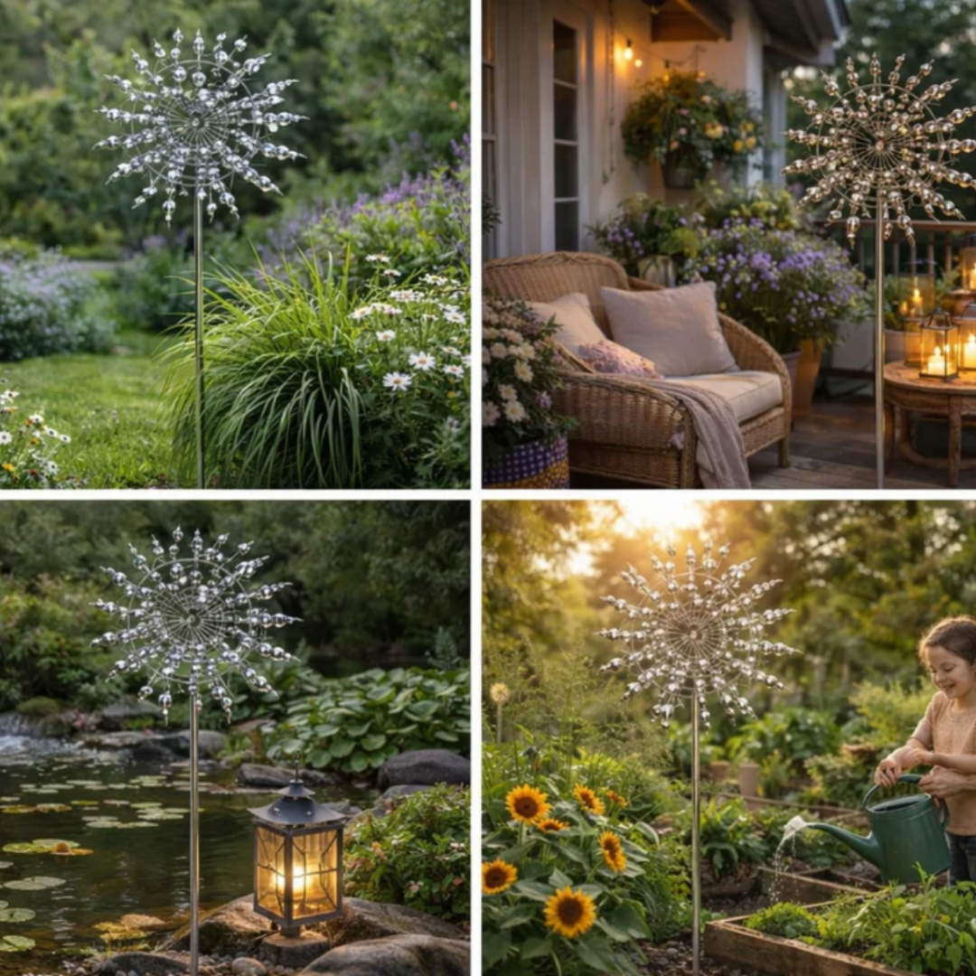Garden Wind Spinner Crystal Accents Outdoor Decor - Image 4