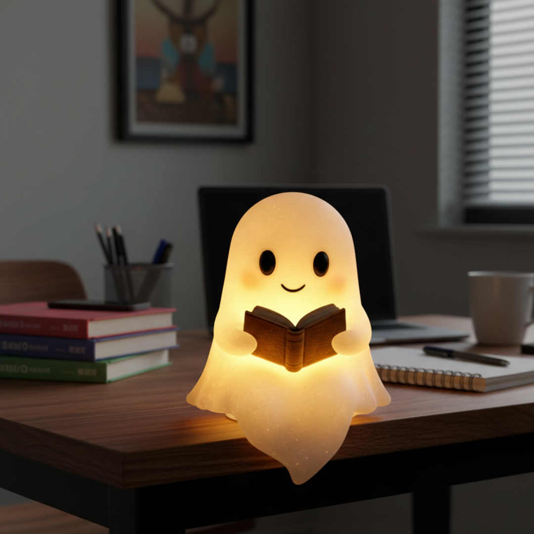 Ghost Night Light Cute Reading Lamp Bedroom Decor - Image 1