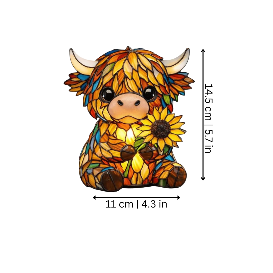 Glow the Dark Cow Night Light Floral Design Room - Image 2