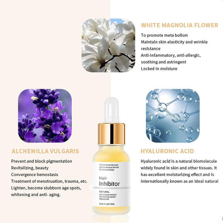 Hair Inhibitor Serum Smooth Skin Pain-Free Hair Removal 1+1 Free - Image 4