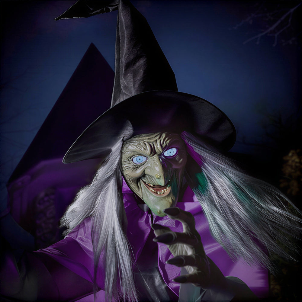 6-Foot Halloween Witch Decoration Scary Flying Outdoor Prop