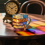 Handmade 3D Book Stack Coffee Mug Colorful Glass Design - Image 6