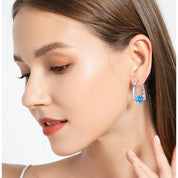 Hoop Earrings Crystal Accent Elegant Style - Image 13