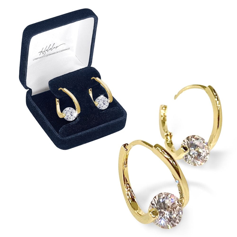 Hoop Earrings Crystal Accent Elegant Style - Image 2