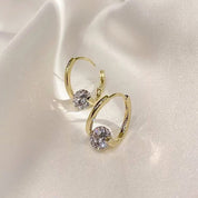 Hoop Earrings Crystal Accent Elegant Style - Image 3