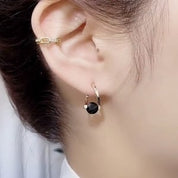 Hoop Earrings Crystal Accent Elegant Style - Image 8