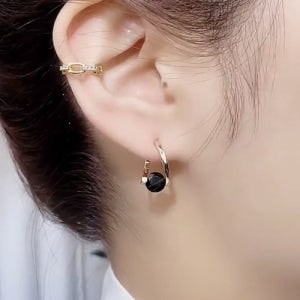 Hoop Earrings Crystal Accent Elegant Style - Image 8