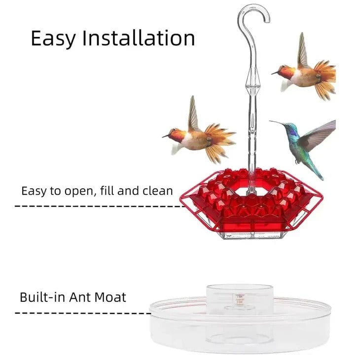 Hummingbird Feeder Ant Moat Outdoor Hanging Nectar Dispenser - Image 5