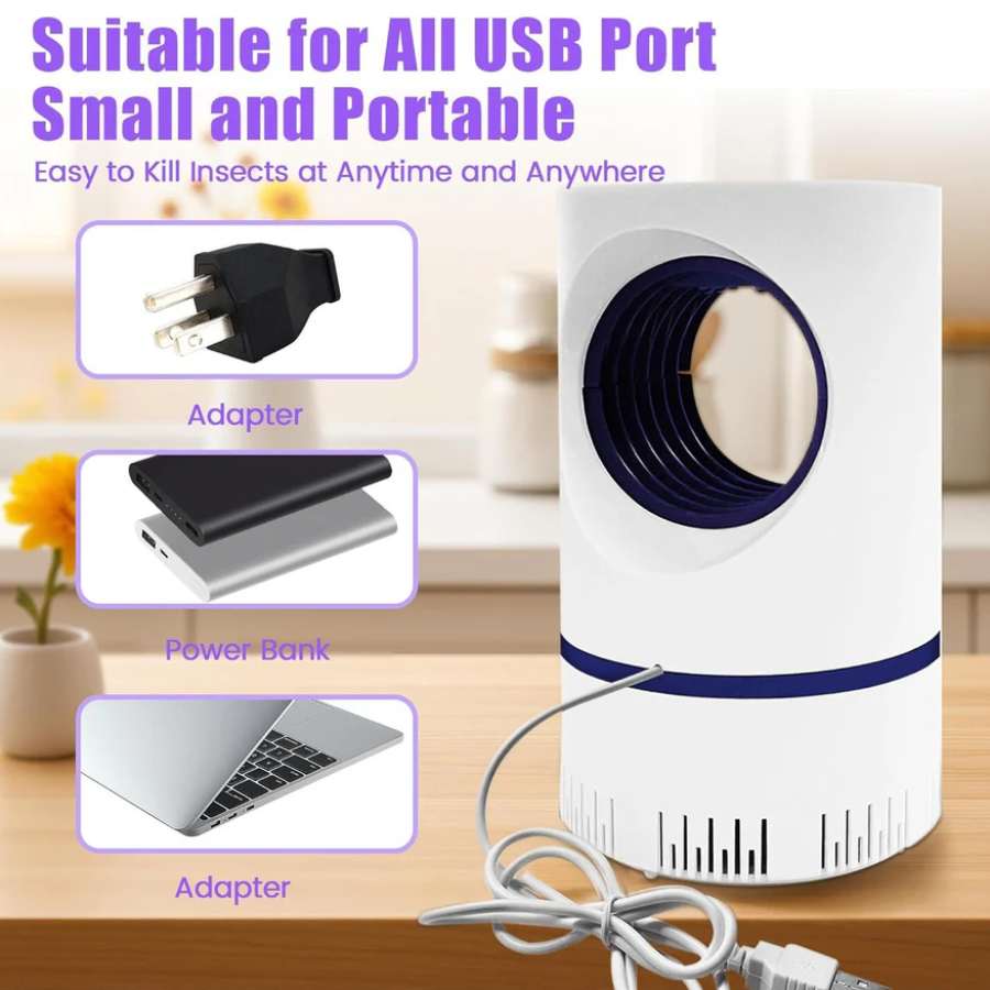 Indoor UV Light Insect Trap Portable Mosquito Fly Killer Device - Image 3