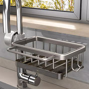 Kitchen Sink Organizer Basket Soap and Sponge Stainless Steel - Image 1