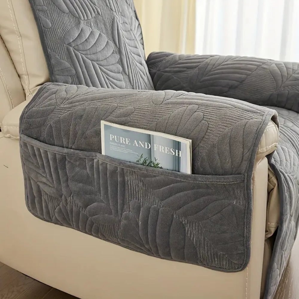 Leaf Pattern Recliner Cover Quilted Sofa Protector Living Room - Image 10