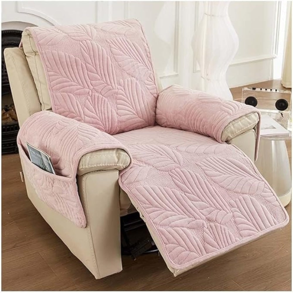 Leaf Pattern Recliner Cover Quilted Sofa Protector Living Room - Image 3