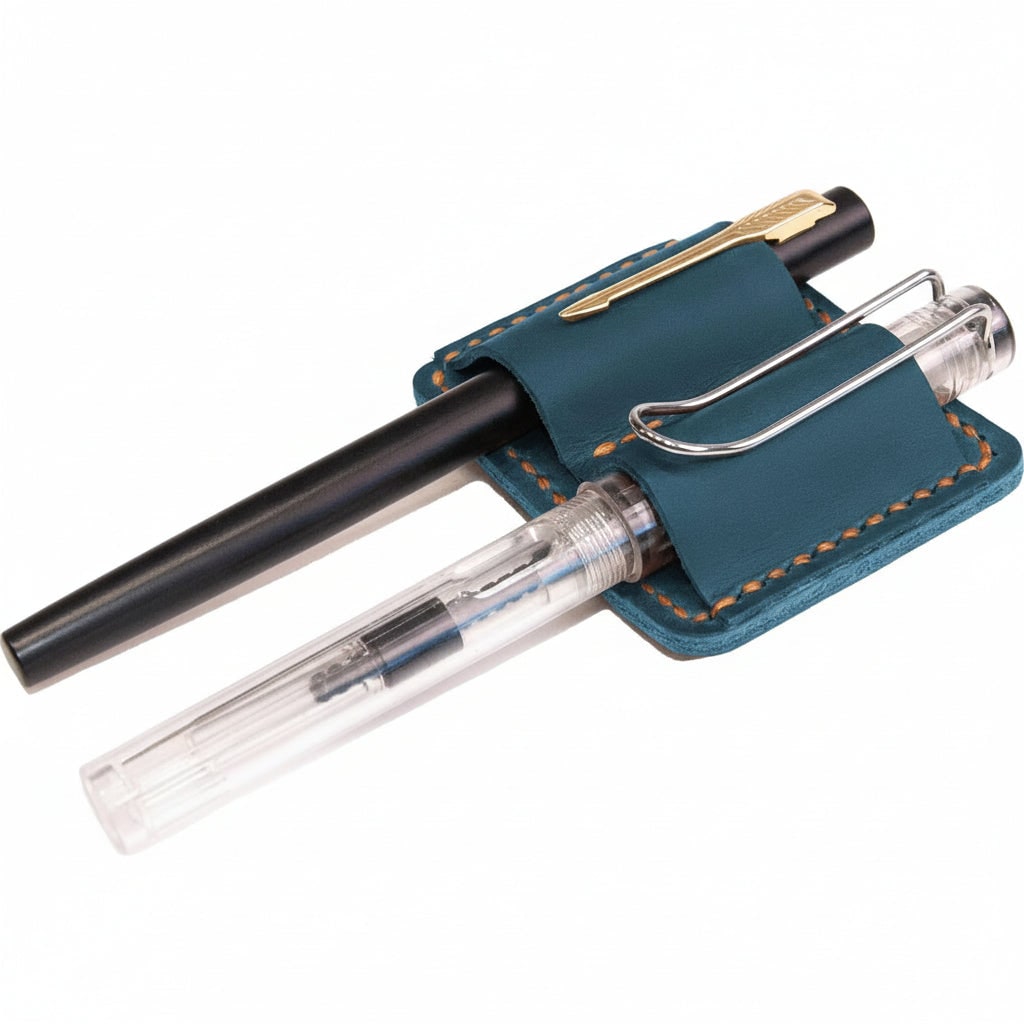 Leather Pen Case Fountain Pen Holder Desk Organizer - Image 2