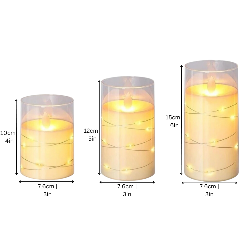 LED Flameless Candles Set 3 Realistic Glow - Image 2