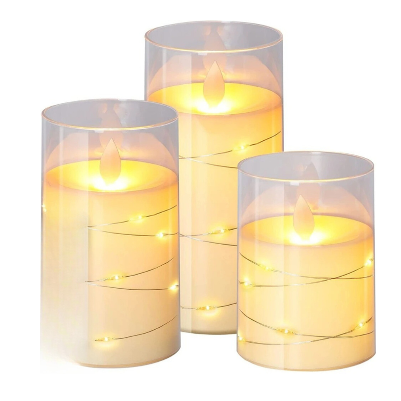 LED Flameless Candles Set 3 Realistic Glow - Image 5