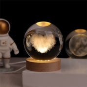 Luminous Crystal Ball Night Light Wooden Base - Image 10