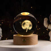 Luminous Crystal Ball Night Light Wooden Base - Image 11