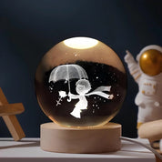 Luminous Crystal Ball Night Light Wooden Base - Image 13